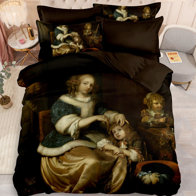 130GSM Digital Digital Cetak Sheet Set (vintage / bunga / gradien / kartun / totem）