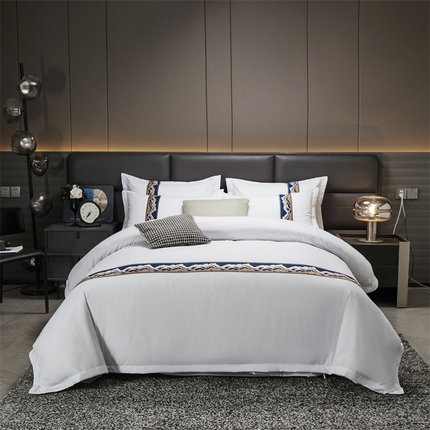 Lapisan Tempat Tidur Hotel Linen Hotel Solid Lembar Lembut