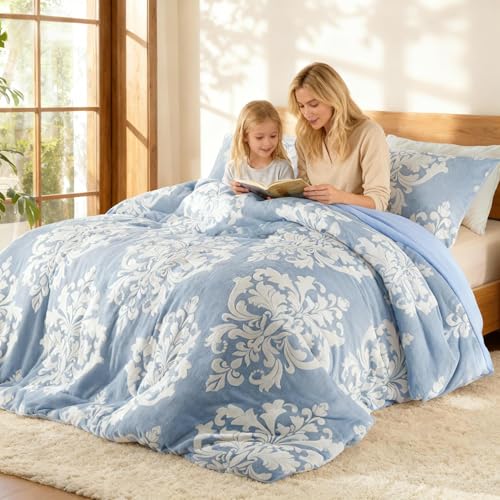 Selimut Musim Dingin Flanel Cetak Burnout, Selimut Mewah Bohemian dengan Dukungan Microfiber Ultra Lembut, Tempat Tidur Hangat Sepanjang Musim