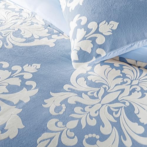 Selimut Musim Dingin Flanel Cetak Burnout, Selimut Mewah Bohemian dengan Dukungan Microfiber Ultra Lembut, Tempat Tidur Hangat Sepanjang Musim